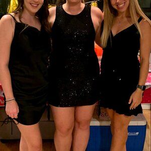 Black Sequin Bodycon Dress